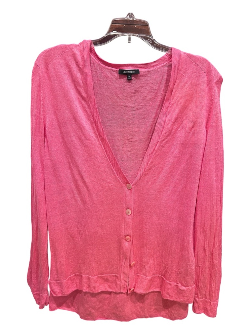 Linen Cardigan Women’s Lafayette 148 New York - Pink Lightweight Knit Size L